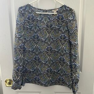 J.Crew Silk Blouse, Paisley Print , Size 00